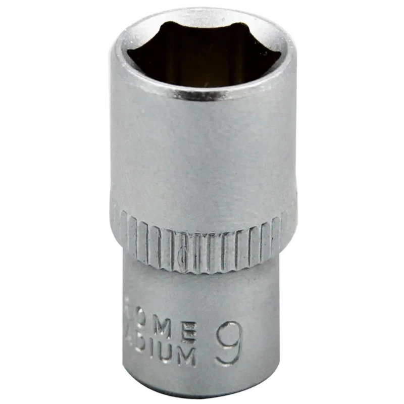 RS PRO 1/4 in Drive 9 mm 6 Point Square Chrome Vanadium Steel Socket 830-4013