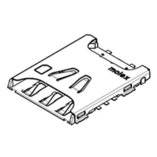 Molex 6 Way Horizontal Push Pull SIM Card Connector Surface Mount Stainless Steel Housing 1042240820