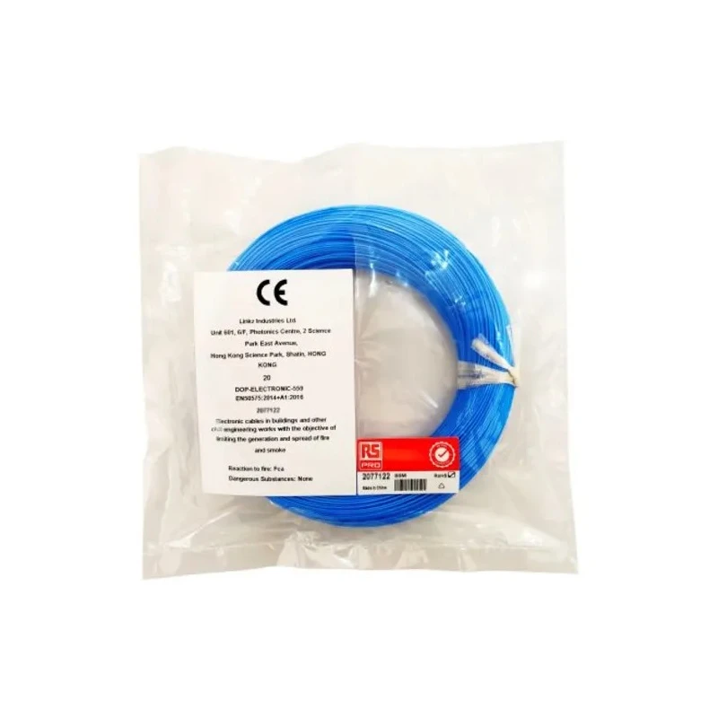 RS PRO Blue Hook Up Wire 26 AWG 1 x 0.40 mm Silver Plated Copper ETFE Insulation 50 m 300V 160°C 207-7135