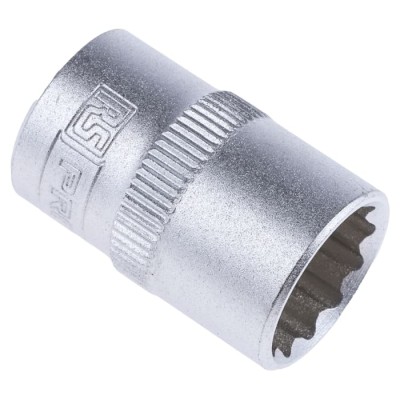 RS PRO 3/8 in Drive 13 mm 12 Point Square Chrome Vanadium Steel Socket 830-4048