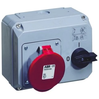 Amphenol Industrial Industrial Interlock Socket Switchable , 3+E Pole, Earthing Position 4h Horizontal, 63A, 380V, 415 V IP44
