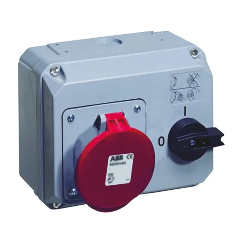 Amphenol Industrial Industrial Interlock Socket Switchable , 3+E Pole, Earthing Position 4h Horizontal, 63A, 380V, 415 V IP44