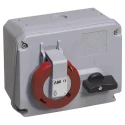 Amphenol Industrial Socket Switchable 3+E Pole Format, Earthing Position 6h Horizontal Industrial Interlock 32A 380V IP67