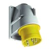 Amphenol Industrial CMA IP44 Yellow Panel Mount 2P+PE Right Angle Industrial Power Connector 32A 110V IP44
