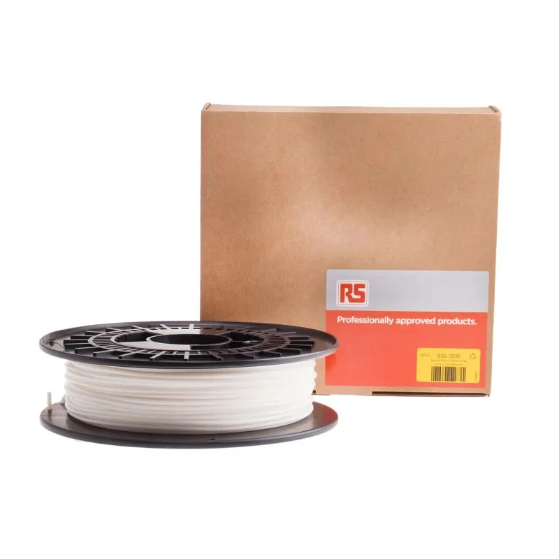 RS PRO 2.85 mm Natural FLEX 45 3D Printer Filament, 500 g 3D Printing Material 260°C Extruder Temperature 3D 832-0535