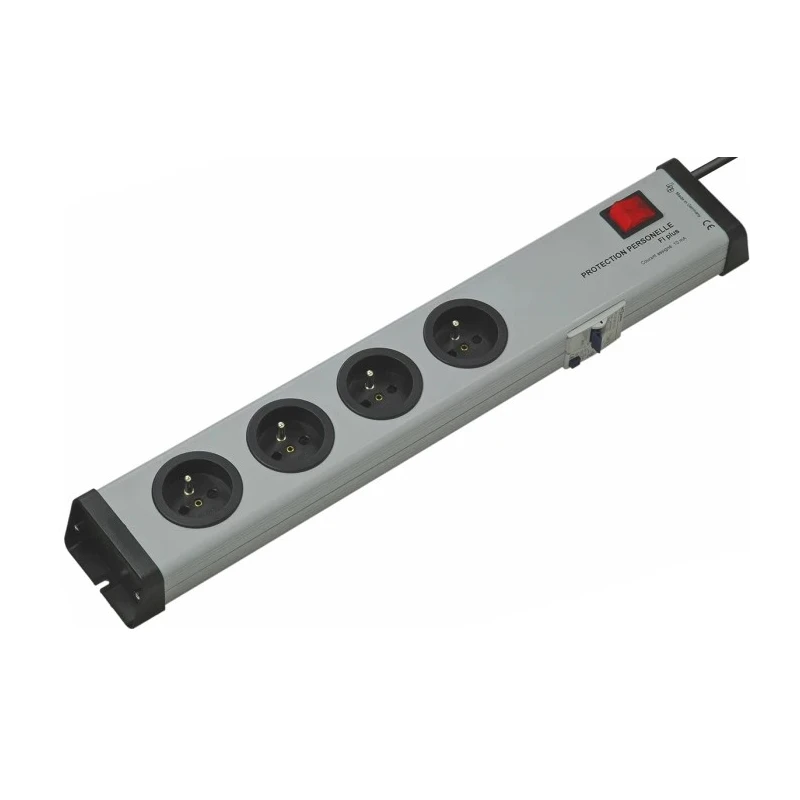 Bodo Ehmann 16A 250V 4 Gang Socket Bar with 1.5m Cable Type E RCD Protected 0220X02042301