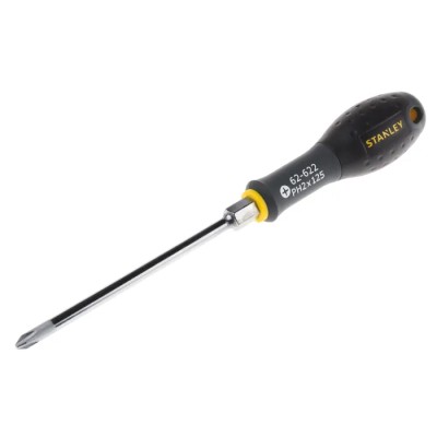 Stanley Standard Philips Screwdriver PH2 Tip, 125 mm Blade, Large Soft Grip, Chrome Vanadium Steel FMHT0-62622