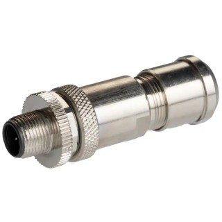 RS PRO Industrial Circular Connector 4 Contacts Cable M12 Plug Male IP67 Brass Housing CNM12 Series 208-0563