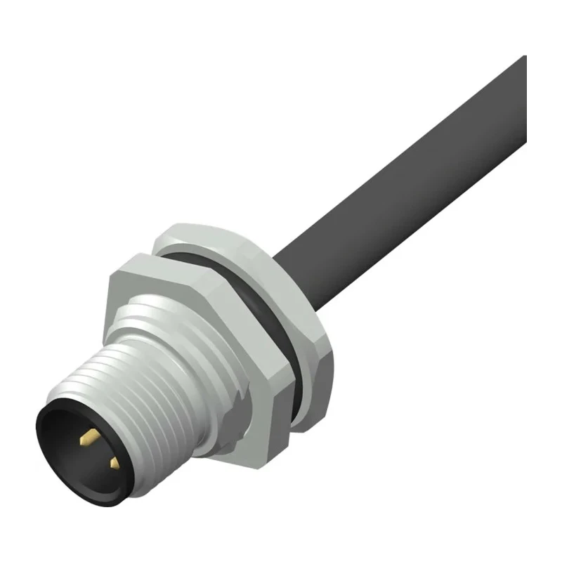 RS PRO Industrial Circular Connector 5 Contacts Front Mount M12 Socket Male Brass Housing IP67 CPM12 Series 208-0600