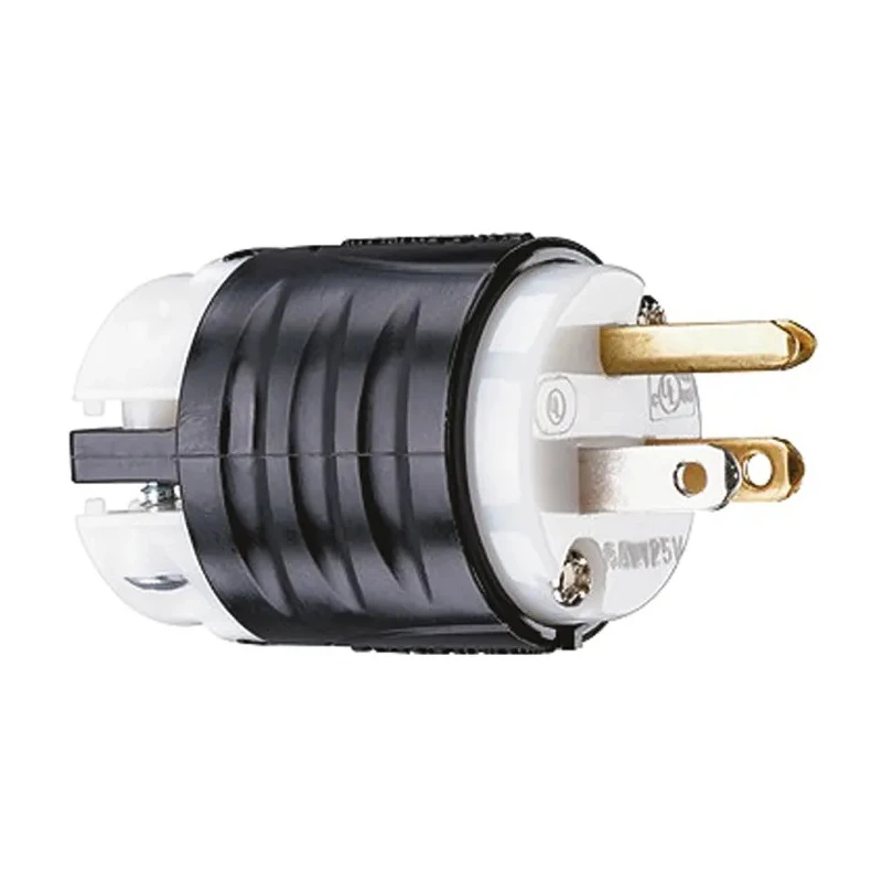 Molex PASS & SEYMOUR 15A 125V USA NEMA 5-15P Mains Plug Grey Black Nylon Body PS5266-X