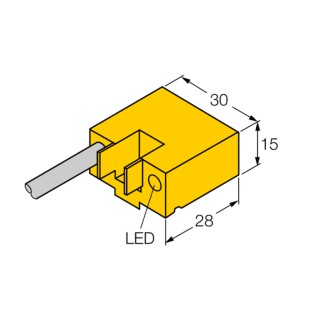 Turck Block Inductive Proximity Sensor PNP 30mm Length 28mm Width Polyamide 12 GF30 BIM-AKT-AP6X 7M W/KLA1
