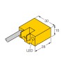 Turck Block Inductive Proximity Sensor PNP 30mm Length 28mm Width Polyamide 12 GF30 BIM-AKT-AP6X 7M W/KLA1