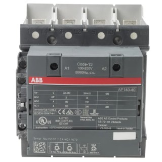ABB AF116 Contactor, 230V AC Coil, 4-Pole, 200A, 75 kW Power Rating, 4 NO Contacts, 690V AC 1SFL447102R1311 AF140-40-11B-13