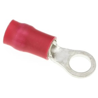 JST R Insulated Ring Terminal 4 mm Stud Size 22 AWG to 16 AWG Wire Size, Vinyl Insulation, Red FVDWS1.25-M4(LF)K