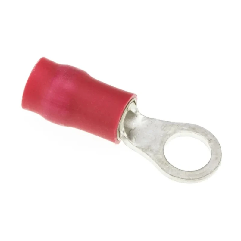 JST R Insulated Ring Terminal 4 mm Stud Size 22 AWG to 16 AWG Wire Size, Vinyl Insulation, Red FVDWS1.25-M4(LF)K