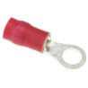 JST R Insulated Ring Terminal 4 mm Stud Size 22 AWG to 16 AWG Wire Size, Vinyl Insulation, Red FVDWS1.25-M4(LF)K