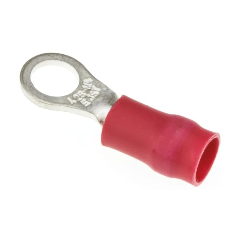 JST R Insulated Ring Terminal 4 mm Stud Size 22 AWG to 16 AWG Wire Size, Vinyl Insulation, Red FVDWS1.25-M4(LF)K