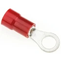 JST R Insulated Ring Terminal 4 mm Stud Size 22 AWG to 16 AWG Wire Size, Nylon Insulation, Red FN1.25-M4