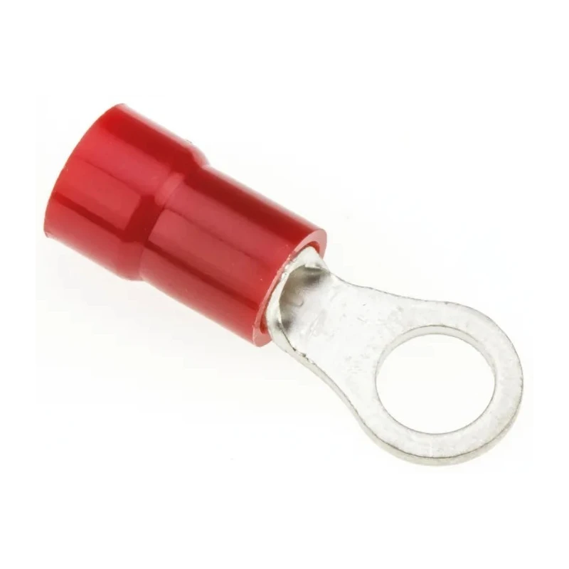 JST R Insulated Ring Terminal 4 mm Stud Size 22 AWG to 16 AWG Wire Size, Nylon Insulation, Red FN1.25-M4