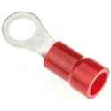 JST R Insulated Ring Terminal 4 mm Stud Size 22 AWG to 16 AWG Wire Size, Nylon Insulation, Red FN1.25-M4