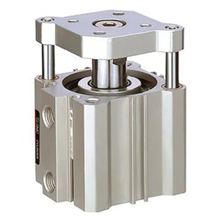 SMC Pneumatic Guided Cylinder Bore 16mm, Stroke 20mm, Aluminium Alloy Body, Rubber Bumper Cushioning CQMB16-20