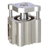 SMC Pneumatic Guided Cylinder Bore 16mm, Stroke 20mm, Aluminium Alloy Body, Rubber Bumper Cushioning CQMB16-20