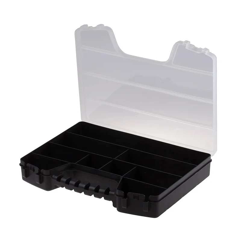 RND RS PRO 9 Cell Black Polypropylene Compartment Box, 50 mm x 320 mm x 250 mm 838-6523