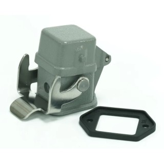 RS PRO RS-H3A Heavy Duty Power Connector Bulkhead Housing Zinc Die Cast IP65 1 Lever 208-4221