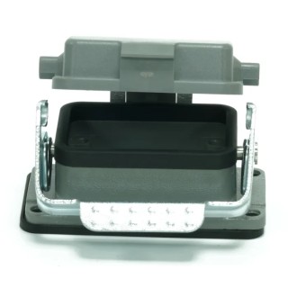 RS PRO RS-H6B Range Heavy Duty Power Connector Bulkhead Housing, 1 Lever Locking, Die Cast Aluminium, IP65, China 208-4270