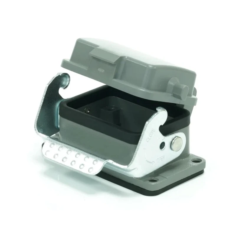 RS PRO RS-H6B Range Heavy Duty Power Connector Bulkhead Housing, 1 Lever Locking, Die Cast Aluminium, IP65, China 208-4270