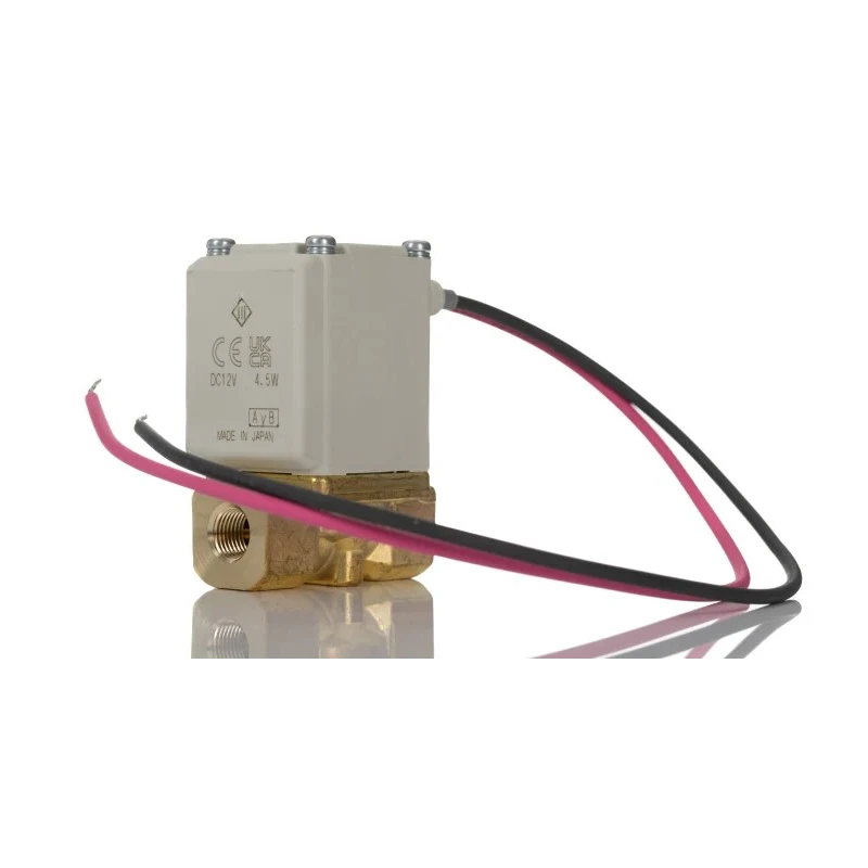 SMC Solenoid Valve 2 Port Normally Closed 12V DC Brass Body 10 Bar Maximum Pressure VX212AZ1D