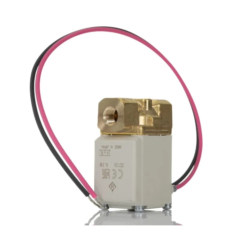 SMC Solenoid Valve 2 Port Normally Closed 12V DC Brass Body 10 Bar Maximum Pressure VX212AZ1D