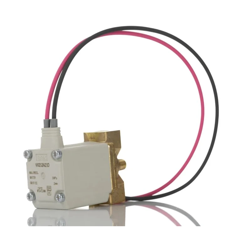 SMC Solenoid Valve 2 Port Normally Closed 12V DC Brass Body 10 Bar Maximum Pressure VX212AZ1D
