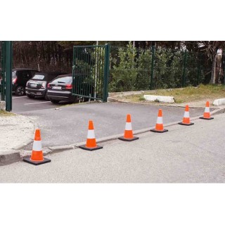 RS PRO Weighted Orange, White 450 mm Polyvinyl Chloride Traffic Cone 840-0644