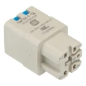 HARTING Heavy Duty Power Connector Insert 4 Contacts 10A 600V Quick Lock Female 92000 Series 09200042733