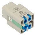 HARTING Heavy Duty Power Connector Insert 4 Contacts 10A 600V Quick Lock Female 92000 Series 09200042733