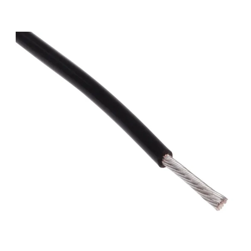 RS PRO Black 0.12 mm² Hook Up Wire 26 AWG 7 x 0.15 mm Silver Plated Copper Conductor 25 m PTFE Jacket 300V 200°C 841-7166