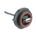 Bulgin USB Type A Panel Mount Straight Female Connector IP68 30V 1A USB 2.0 PX0849/A