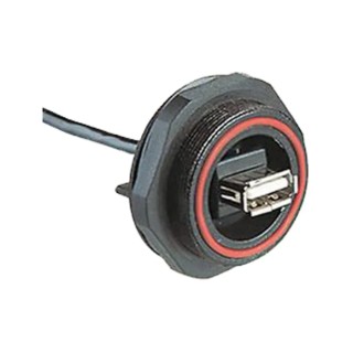 Bulgin USB Type A Panel Mount Straight Female Connector IP68 30V 1A USB 2.0 PX0849/A