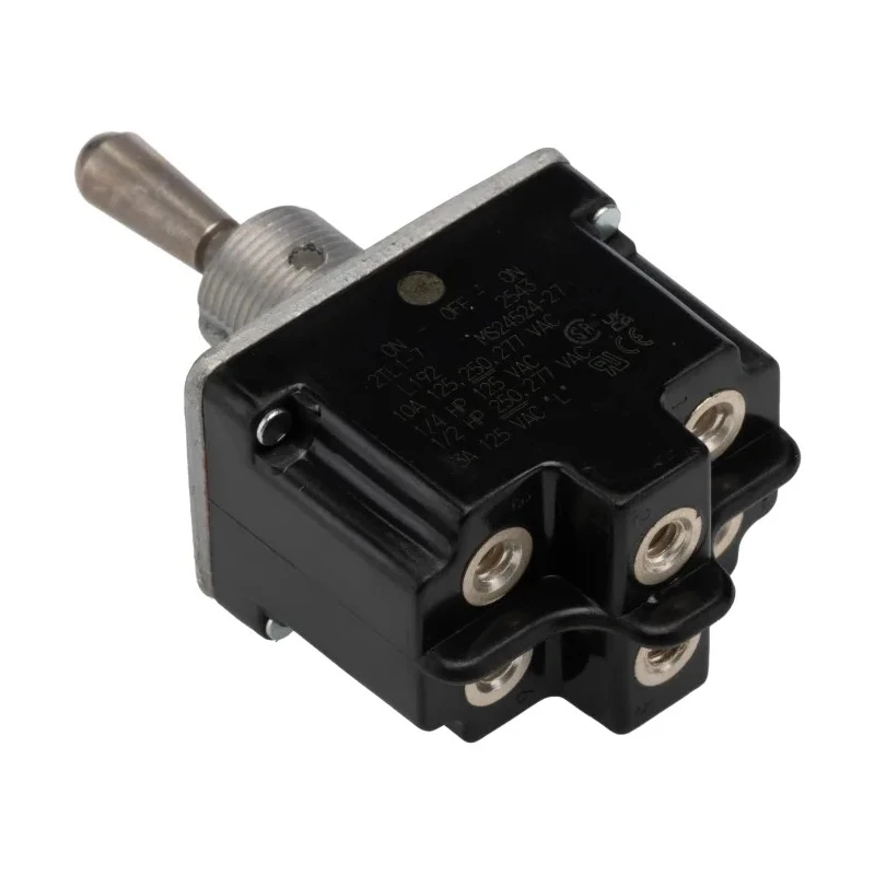 Honeywell Technologies Toggle Switch, Bushing Mount, On-Off-On, DPDT, Screw Terminal, 277 V ac 2TL1-7