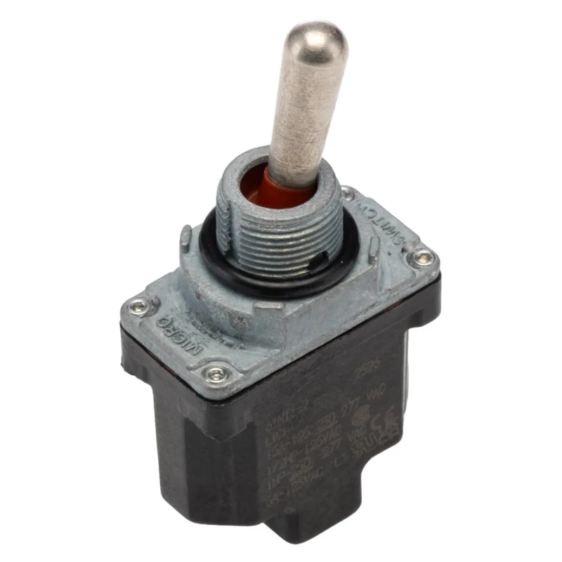 Honeywell Technologies Toggle Switch, Bushing Mount, On-Off, SPST, Screw Terminal, 277 V AC, 15A 61NT1-2