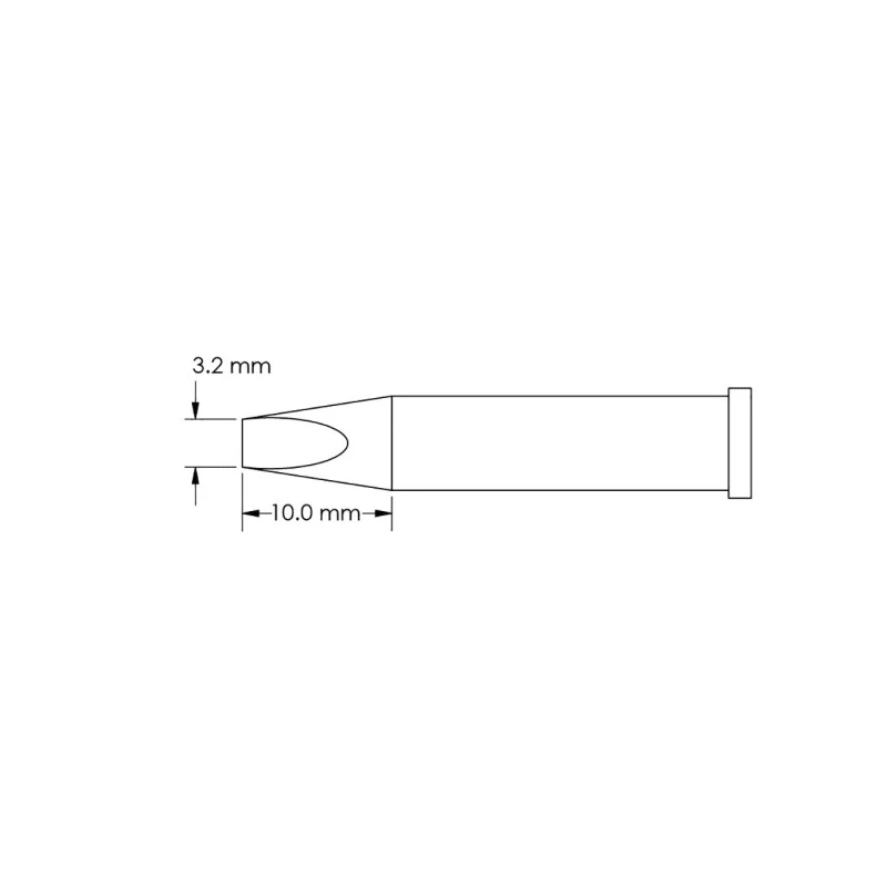 Metcal 10 mm Chisel Type Soldering Iron Tip for GT6 Soldering Iron GT6-CH0032S