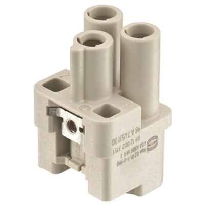 HARTING Heavy Duty Power Connector Insert 40A 0912 Series Female 2 Contacts 400V 09120023151