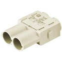 HARTING Heavy Duty Power Connector Module, 70A Current Rating, 1kV Voltage, 2 Contacts, Male Connector 09140023041