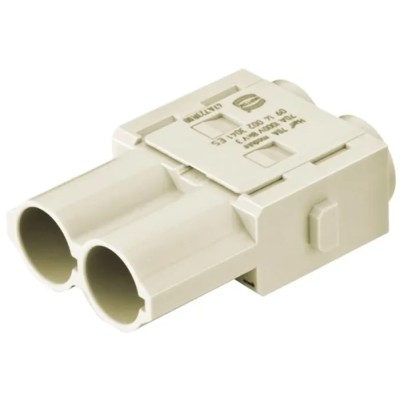 HARTING Heavy Duty Power Connector Module, 70A Current Rating, 1kV Voltage, 2 Contacts, Male Connector 09140023041