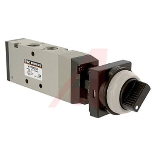 SMC Twist Selector Pneumatic Manual Control Valve VZM400 Series, 1/8 in NPT Port, 4/2 Valve Function, Model NVZM450-N01-34B
