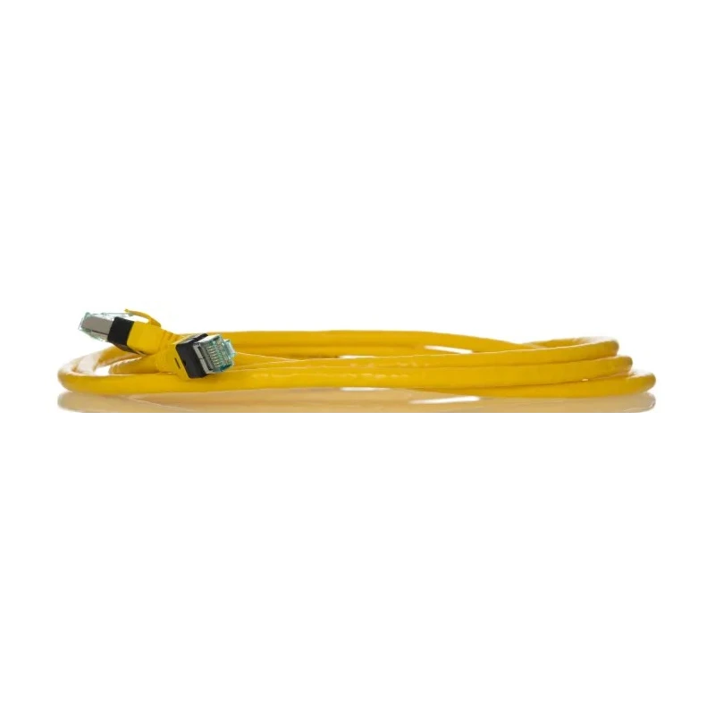 HARTING Cat6 Ethernet Cable RJ45 Male to RJ45 Male 2 m, Yellow Polyurethane Jacket 09474747111