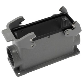 HARTING Heavy Duty Power Connector Housing Han B Range 24B Surface Mount Die Cast Aluminium IP65 19300240273