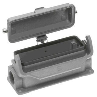 HARTING Han B Range Heavy Duty Power Connector Housing 1 Lever Surface Mount Die Cast Aluminium IP65 24B 19300242296