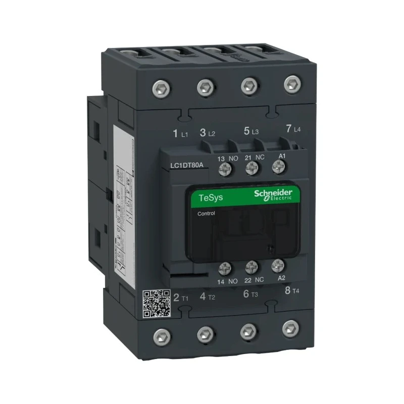 Schneider Electric TeSyS D 4-Pole 80A Motor Control Contactor with 110V AC Coil LC1DT80AF7